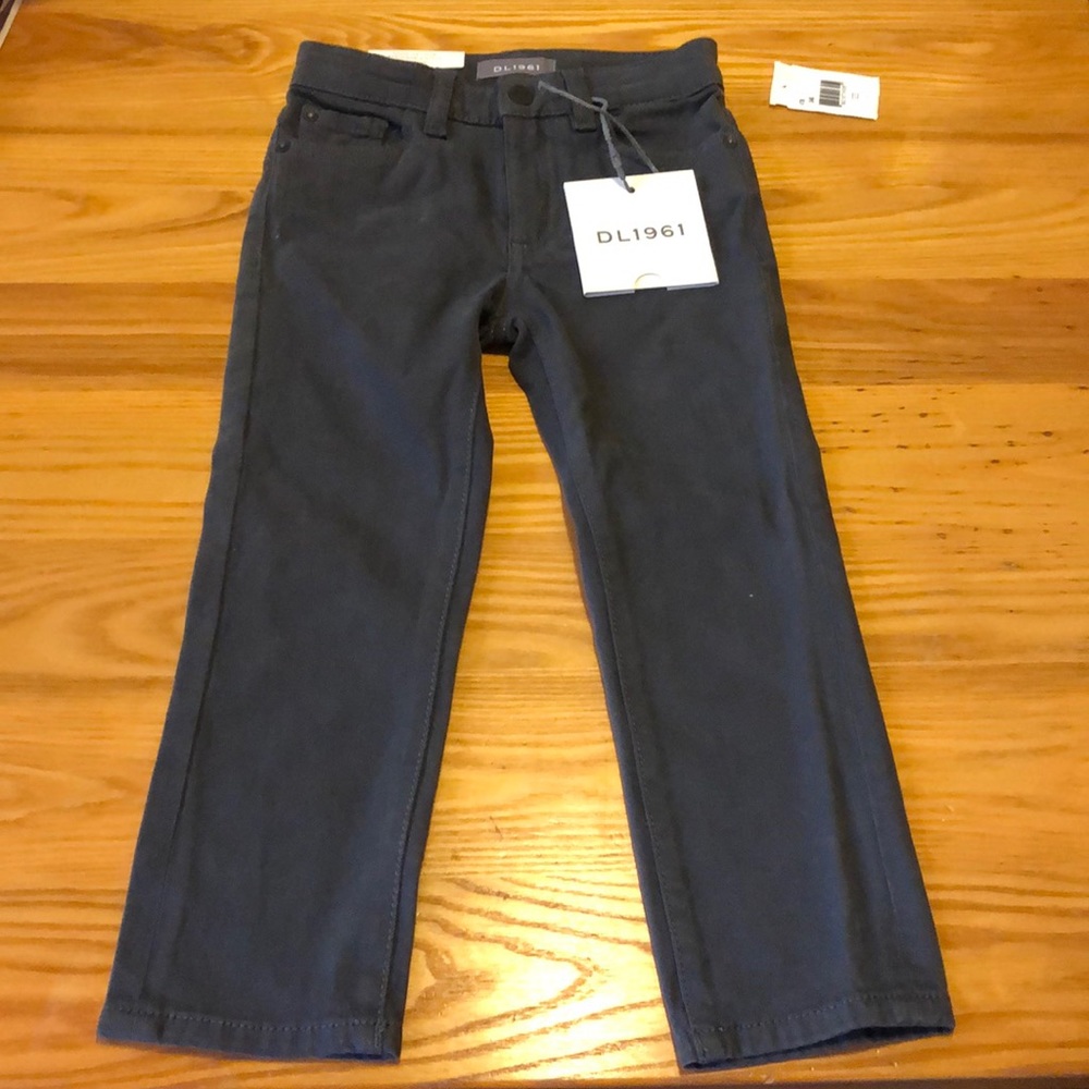 Boys charcoal colored casual slacks